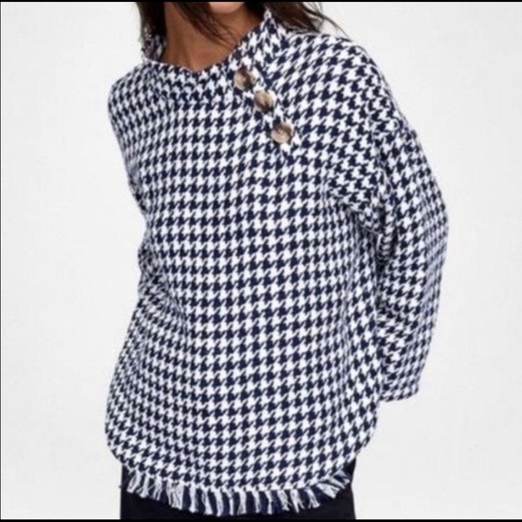 houndstooth sweater zara